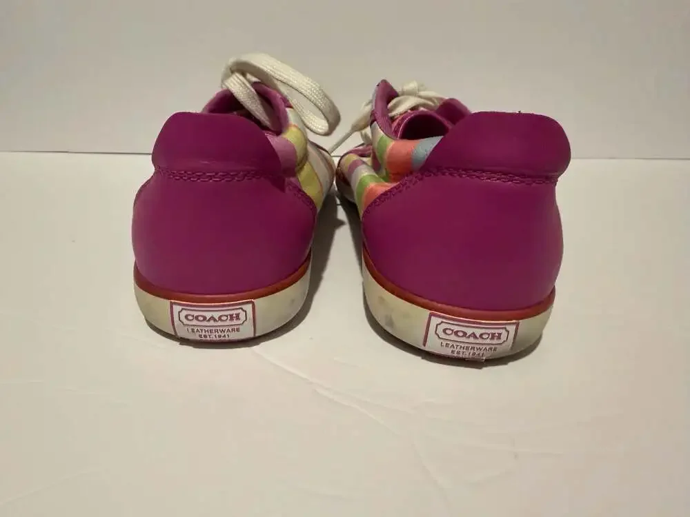 Coach Legacy Stripe Multi-Color Low Top Sneakers - Picture 4 of 7
